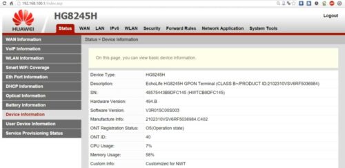 Panduan-Konfigurasi-Modem-Indom-Huawei-HG8245A-Informasi Pengujian Status