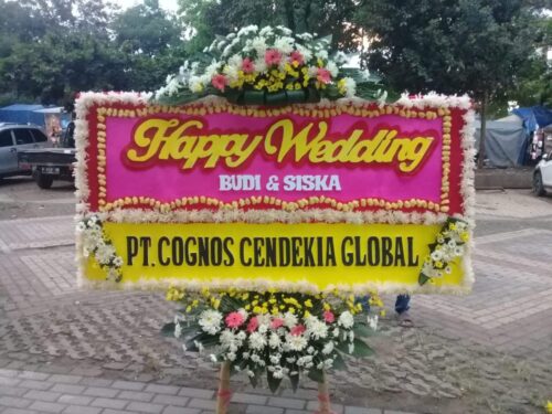 Papan-Bunga-Happy-Wedding